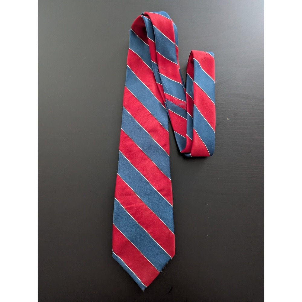 Christopher‎ Hart Tie Necktie Vintage Red Blue Striped